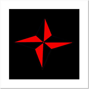 Black & Red Star Posters and Art